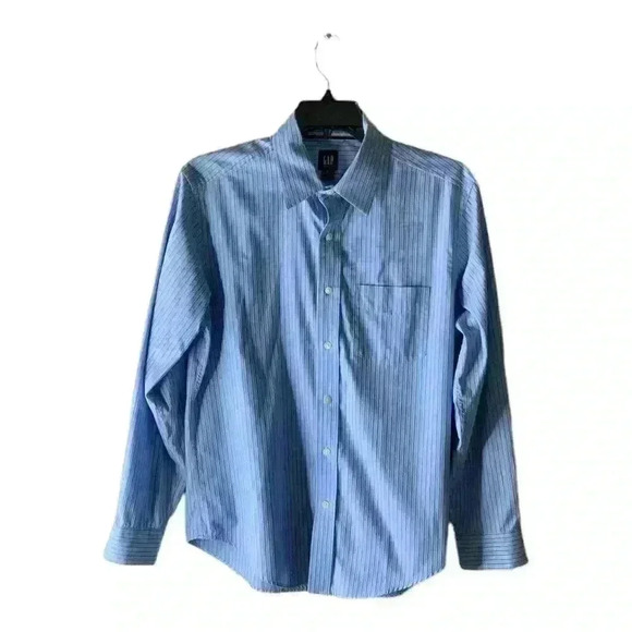 Gap Shirt Men's Size Medium/15-15.5 Long Sleeves Button Front Stripe Top - Picture 1 of 8